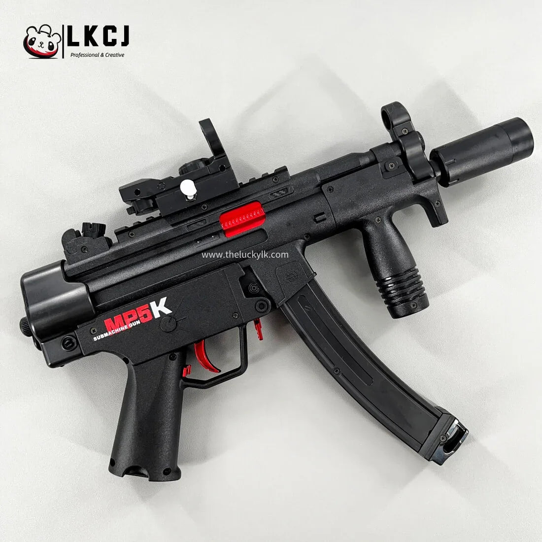 Exquisite Engraving MP5K Gel Blaster High Rate of Fire Smooth Shooting With 7 Colors of Lighted Silencer