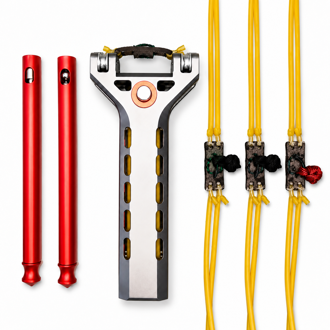 LKZJ Semi-Auto High Precision Aluminum Alloy Slingshot Kit with Detachable Ammo Tube