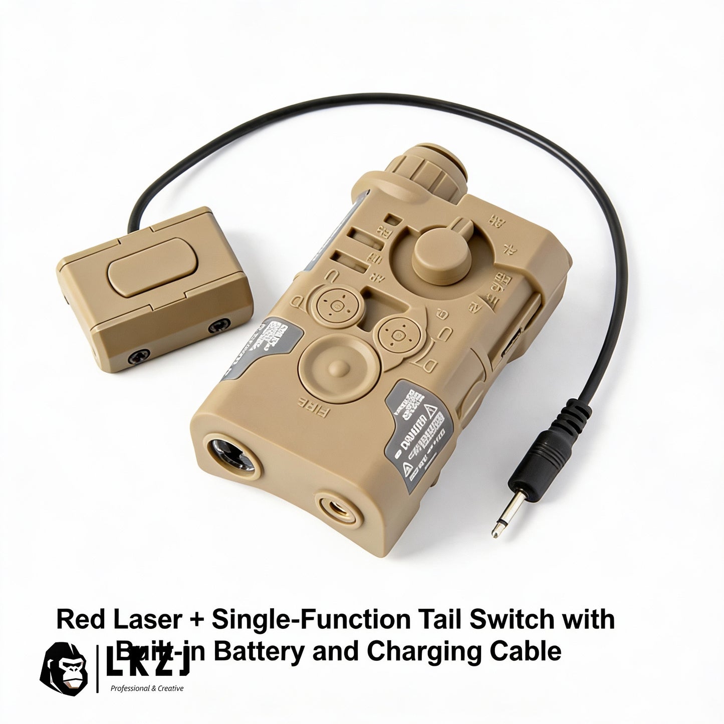 Red Laser + Single-Function Tail Switch with Built-in Battery and Charging Cable