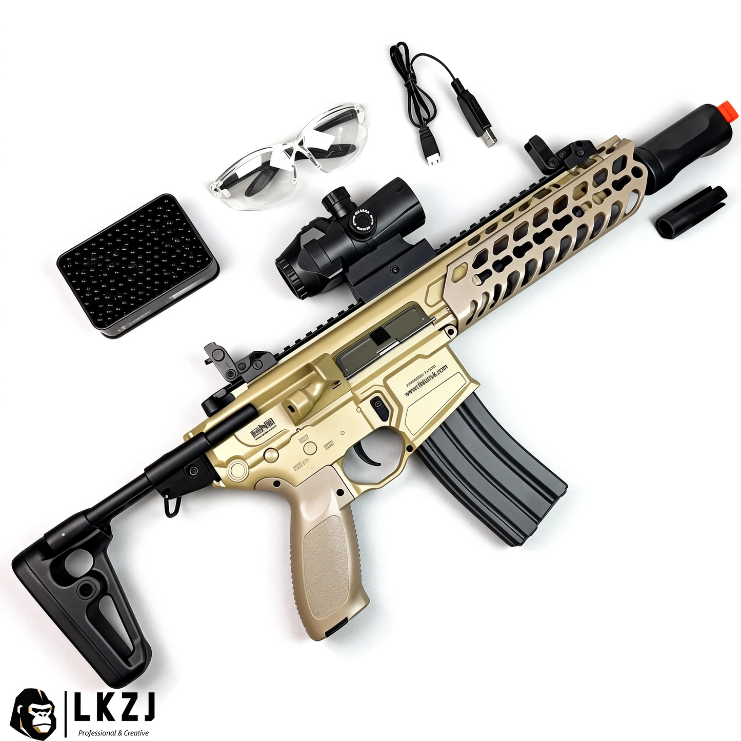Exquisite Engraving MCX Gel Blaster High Rate of Fire Smooth Shooting With 7 Colors of Lighted Silencer