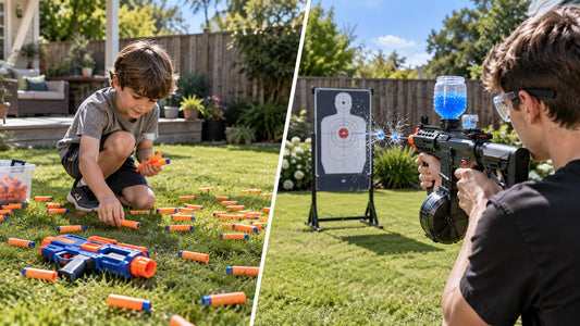 Gel blaster vs Nerf: LKZJ HD748 electric AR-15 gel blaster