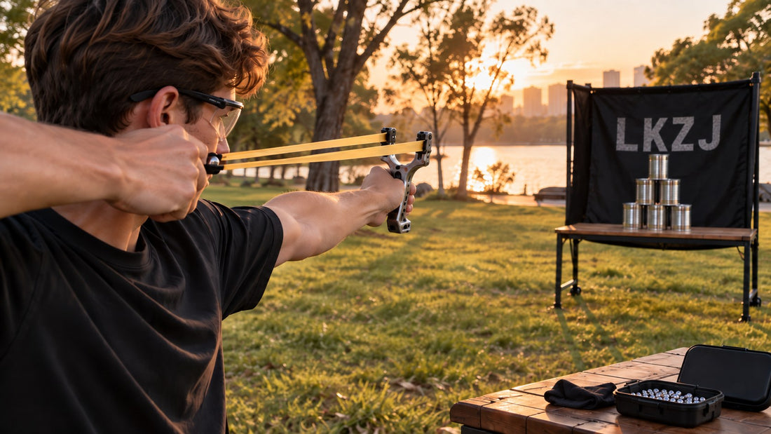 Slingshot for beginners: LKZJ semi-auto aluminum alloy slingshot kit