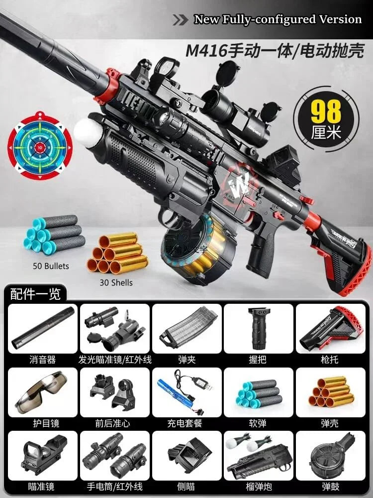 Electric M416 Rifle With Shell Ejecting Nerf Toy Gun