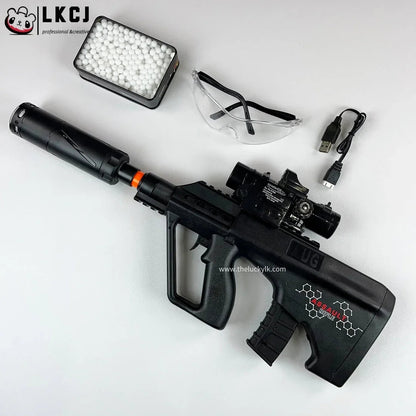 Mini Aug Gel Blaster With 7 Colors of Lighted Silencer Recommended Age Range: 10-15 Years