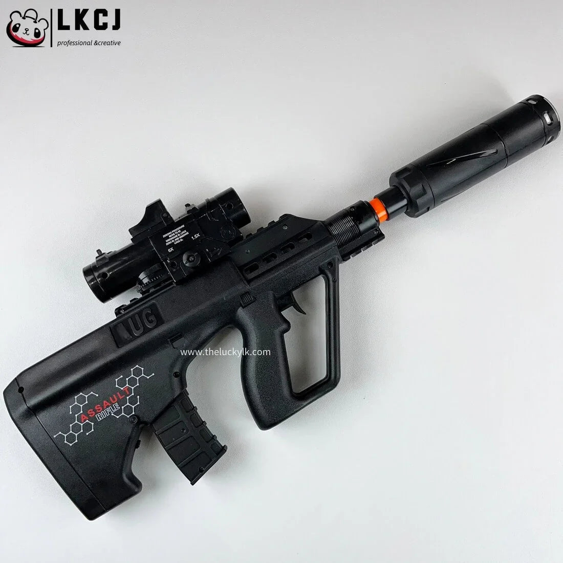 Mini Aug Gel Blaster With 7 Colors of Lighted Silencer Recommended Age Range: 10-15 Years