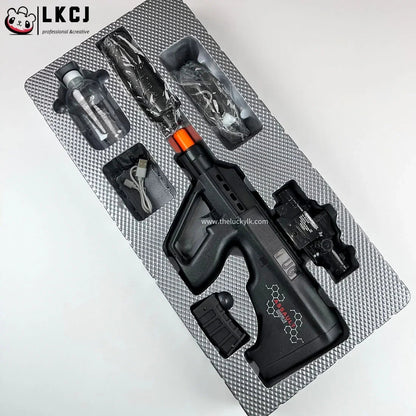 Mini Aug Gel Blaster With 7 Colors of Lighted Silencer Recommended Age Range: 10-15 Years