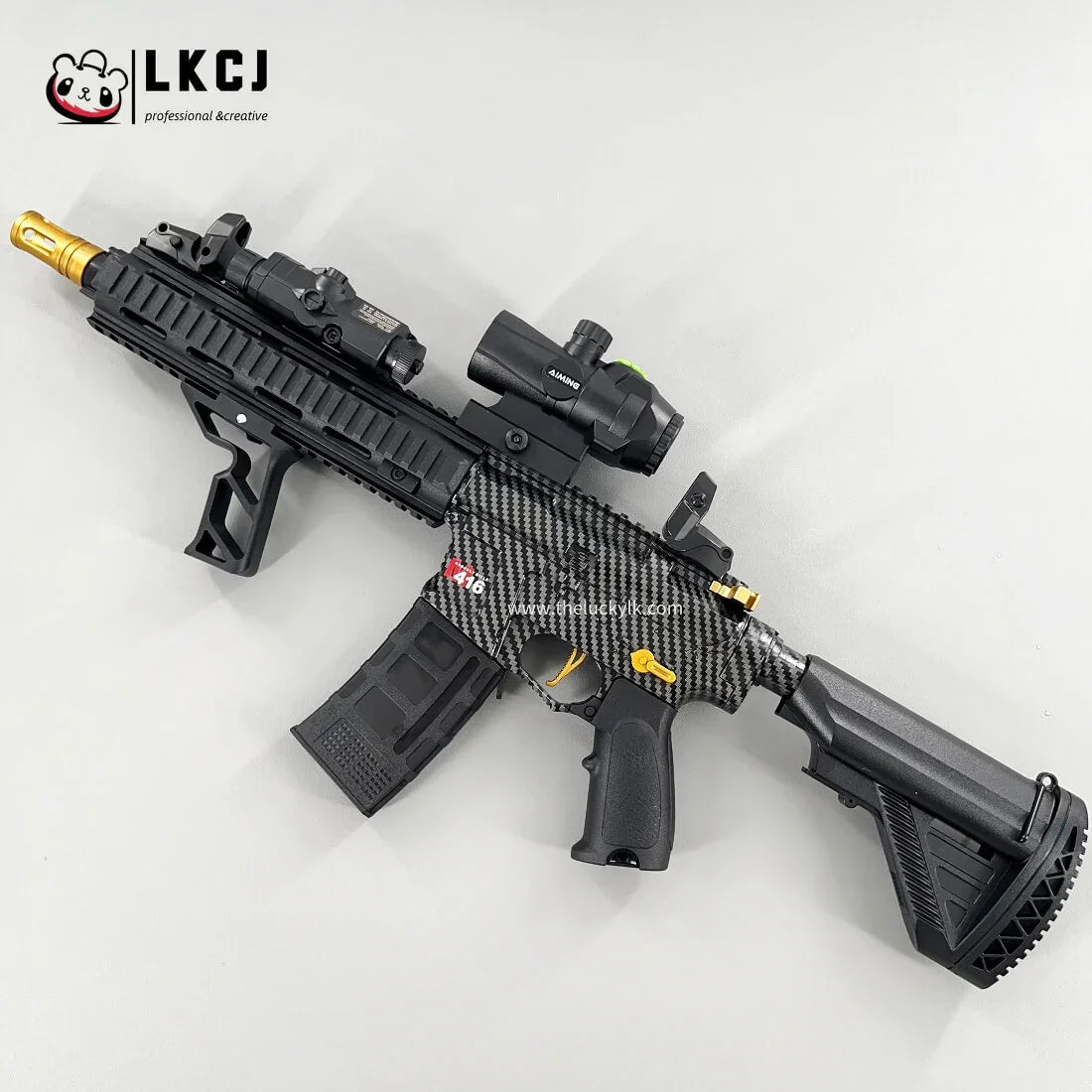 Carbon Fiber Gold Embellished M416 Gel Blaster
