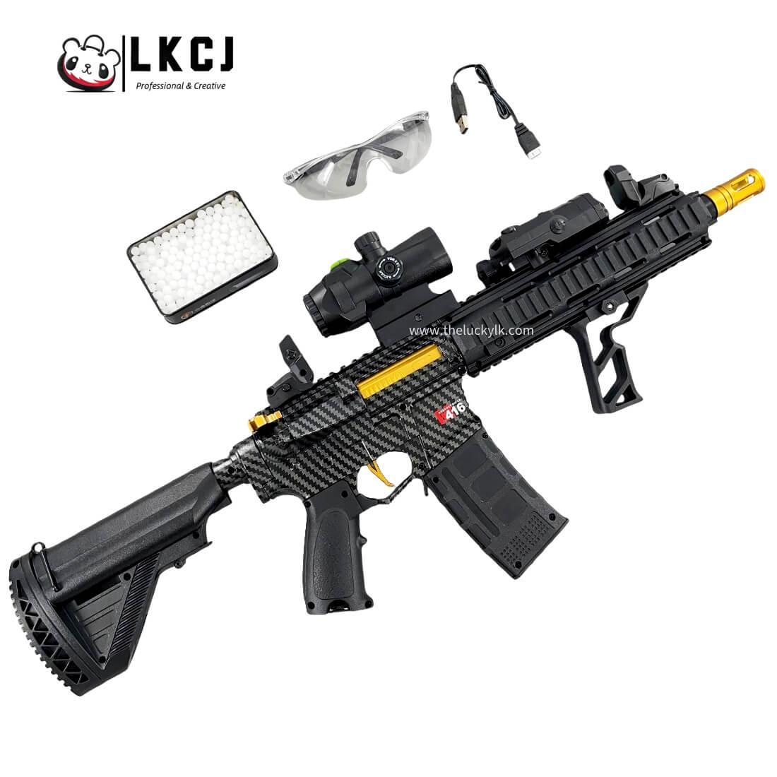 Carbon Fiber Gold Embellished M416 Gel Blaster