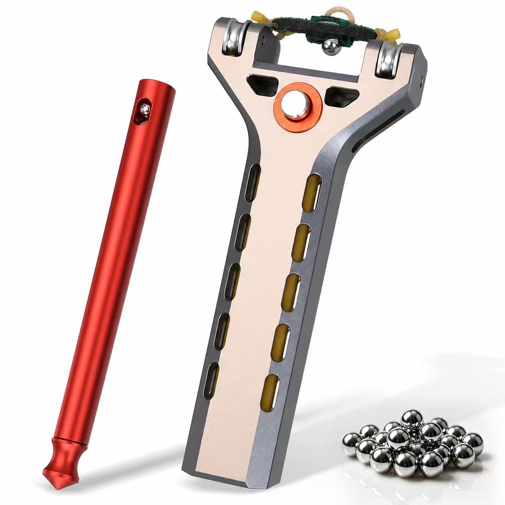 LKZJ Semi-Auto High Precision Aluminum Alloy Slingshot Kit with Detachable Ammo Tube