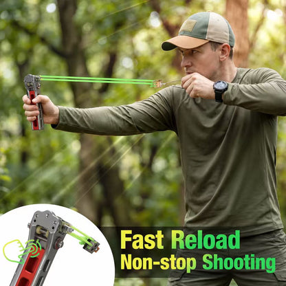 LKZJ Semi-Auto High Precision Aluminum Alloy Slingshot Kit with Detachable Ammo Tube
