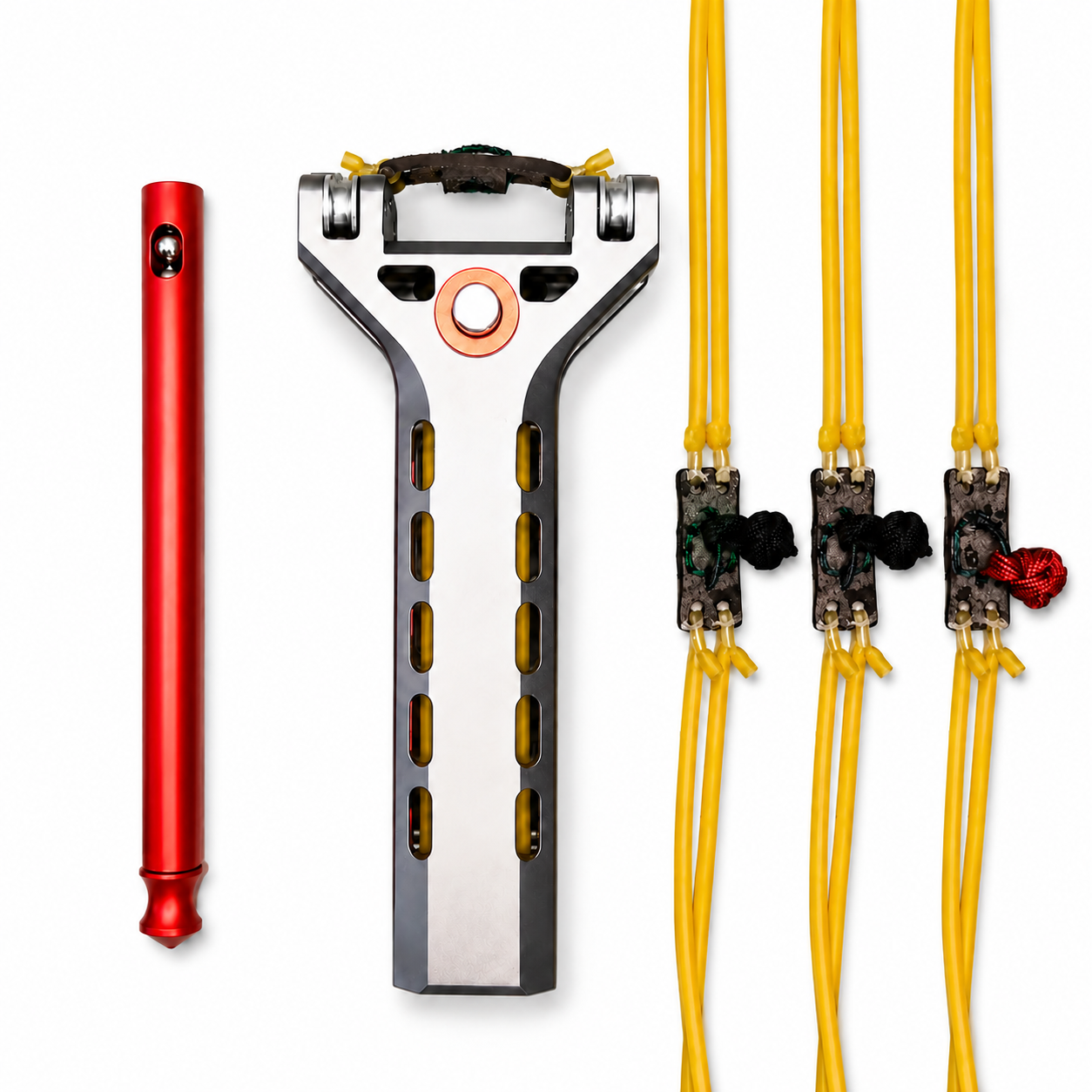 LKZJ Semi-Auto High Precision Aluminum Alloy Slingshot Kit with Detachable Ammo Tube