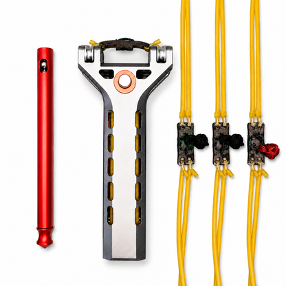 LKZJ Semi-Auto High Precision Aluminum Alloy Slingshot Kit with Detachable Ammo Tube
