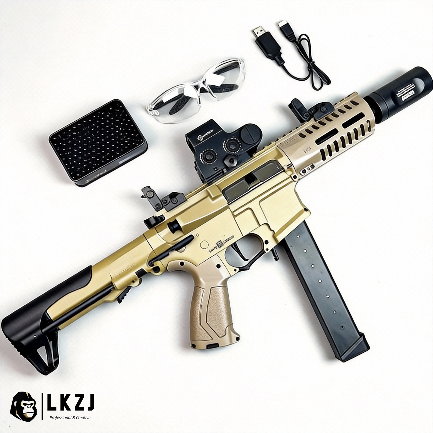 Exquisite Engraving ARP9 Gel Blaster High Rate of Fire  Smooth Shooting With 7 Colors of Lighted Silencer