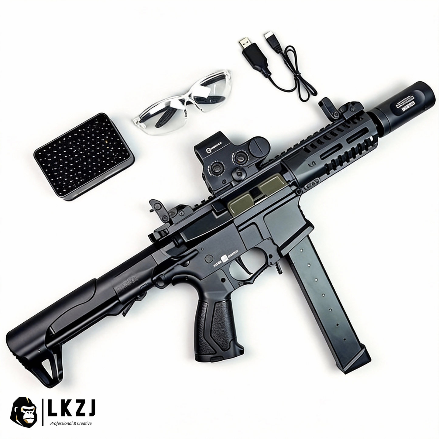 Exquisite Engraving ARP9 Gel Blaster High Rate of Fire  Smooth Shooting With 7 Colors of Lighted Silencer
