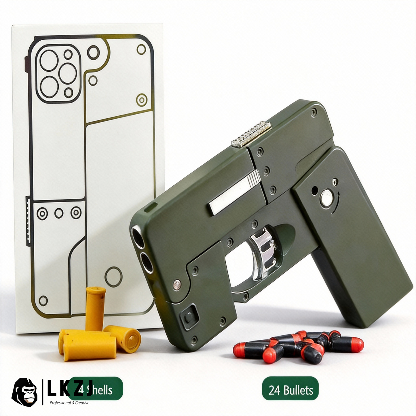 IC380 Foldable Phone Shape Pistol Nerf Toy Gun