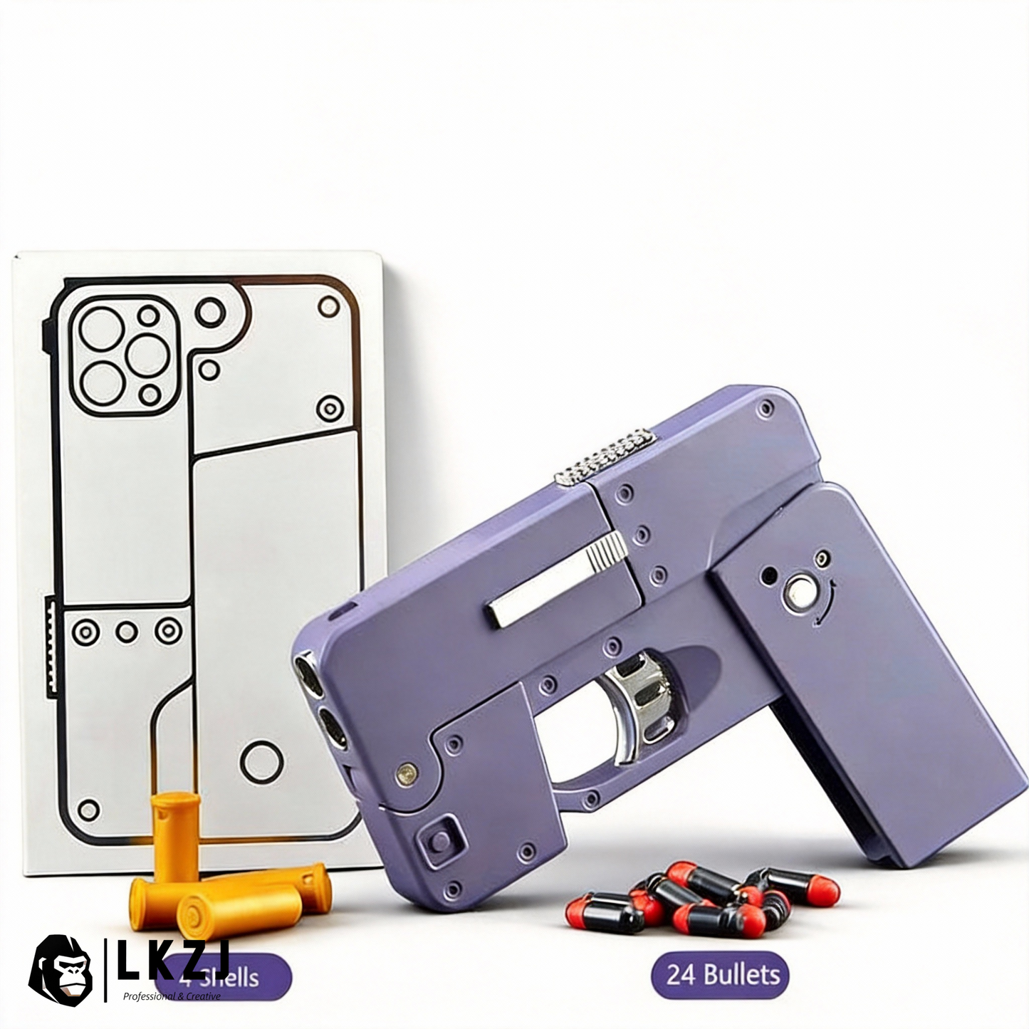IC380 Foldable Phone Shape Pistol Nerf Toy Gun