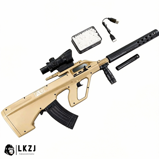 Mini Aug Gel Blaster With 7 Colors of Lighted Silencer Recommended Age Range: 10-15 Years