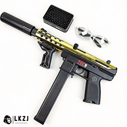 Gold/Sliver TEC9 Gel Blaster With 7 Colors of Lighted Silencer