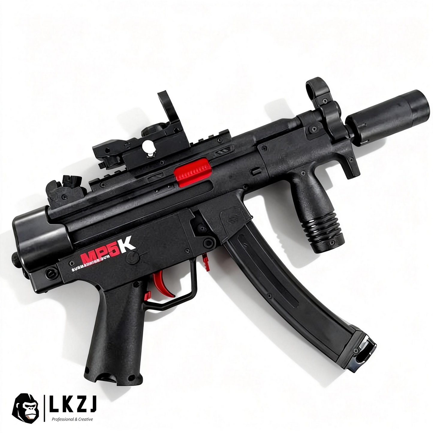 Exquisite Engraving MP5K Gel Blaster High Rate of Fire  Smooth Shooting With 7 Colors of Lighted Silencer