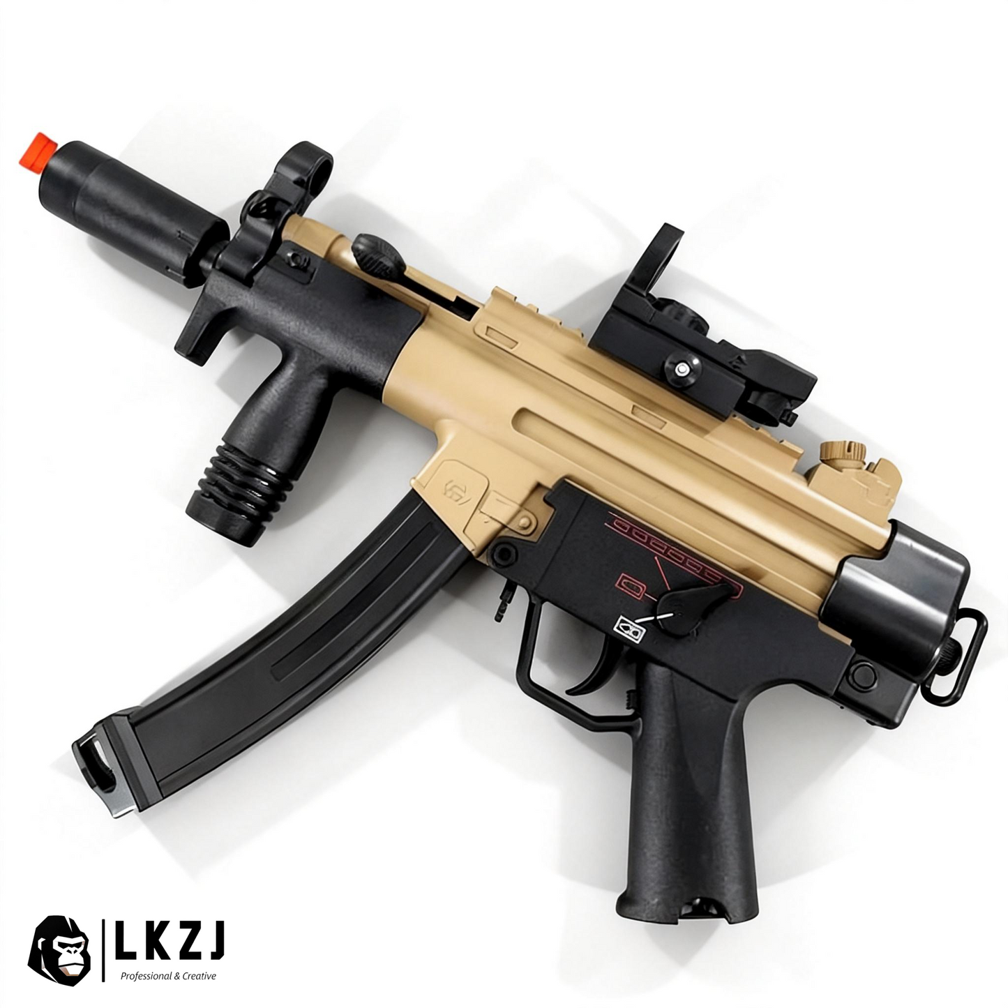 Exquisite Engraving MP5K Gel Blaster High Rate of Fire  Smooth Shooting With 7 Colors of Lighted Silencer