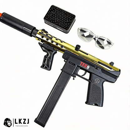 Gold/Sliver TEC9 Gel Blaster With 7 Colors of Lighted Silencer