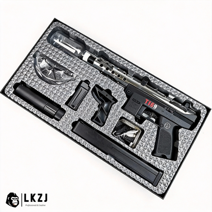 Gold/Sliver TEC9 Gel Blaster With 7 Colors of Lighted Silencer