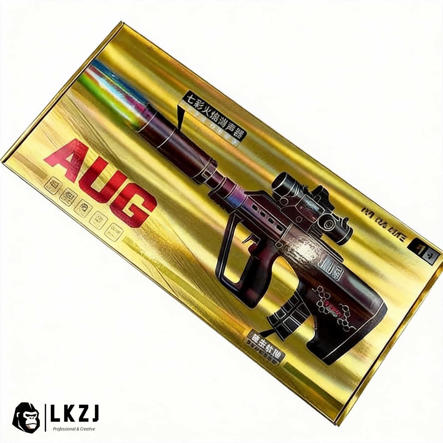 Mini Aug Gel Blaster With 7 Colors of Lighted Silencer Recommended Age Range: 10-15 Years