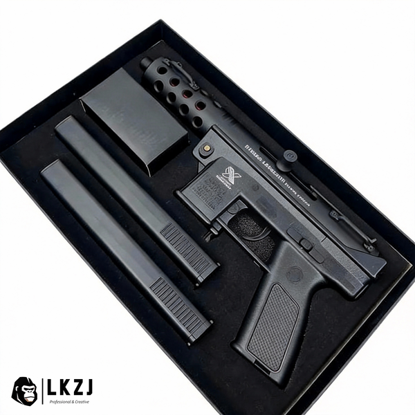 Gold/Sliver TEC9 Gel Blaster With 7 Colors of Lighted Silencer
