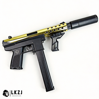 Gold/Sliver TEC9 Gel Blaster With 7 Colors of Lighted Silencer
