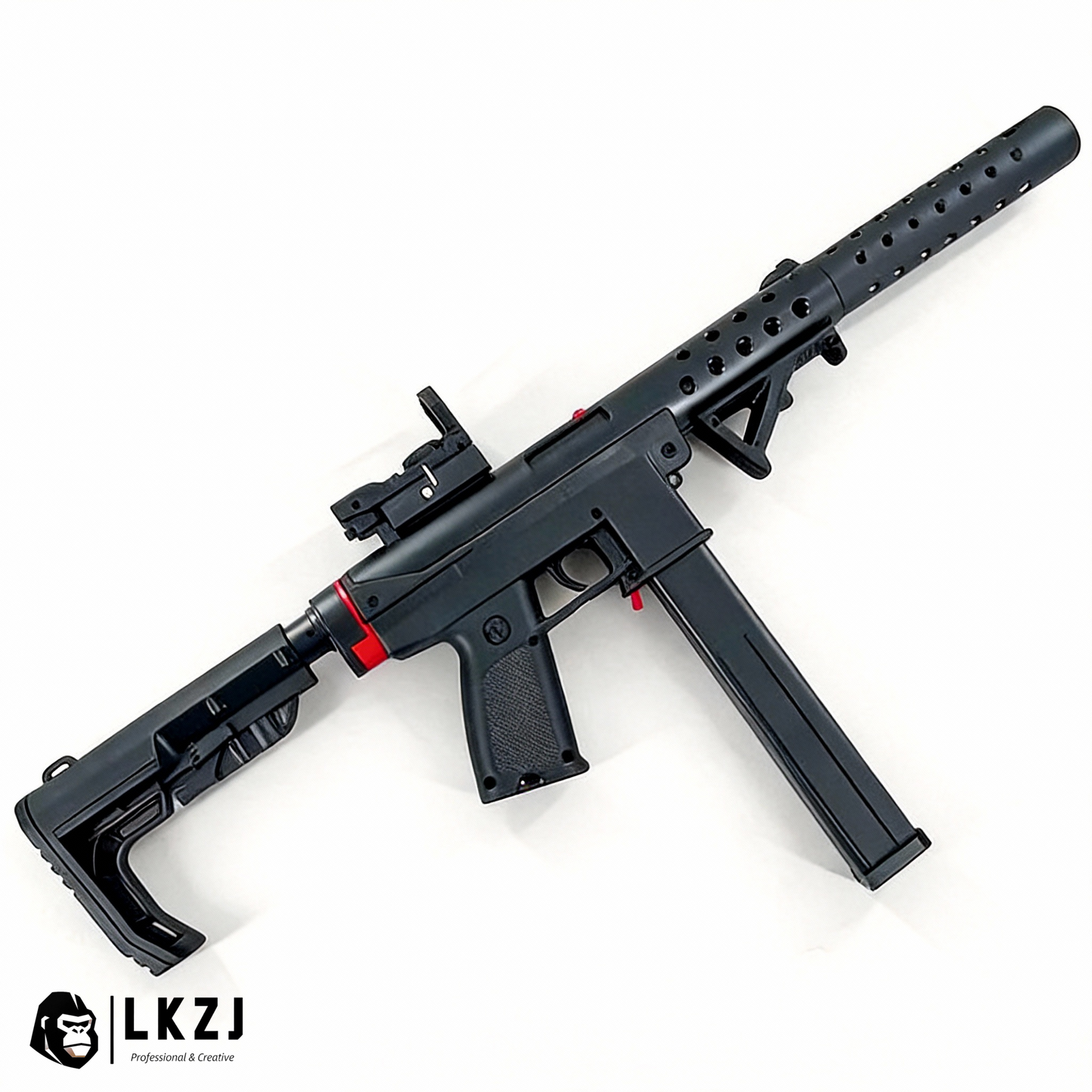 Gold/Sliver TEC9 Gel Blaster With 7 Colors of Lighted Silencer