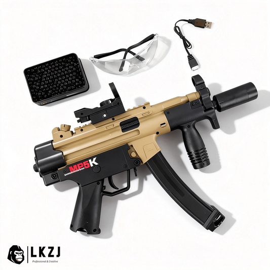 Exquisite Engraving MP5K Gel Blaster High Rate of Fire  Smooth Shooting With 7 Colors of Lighted Silencer