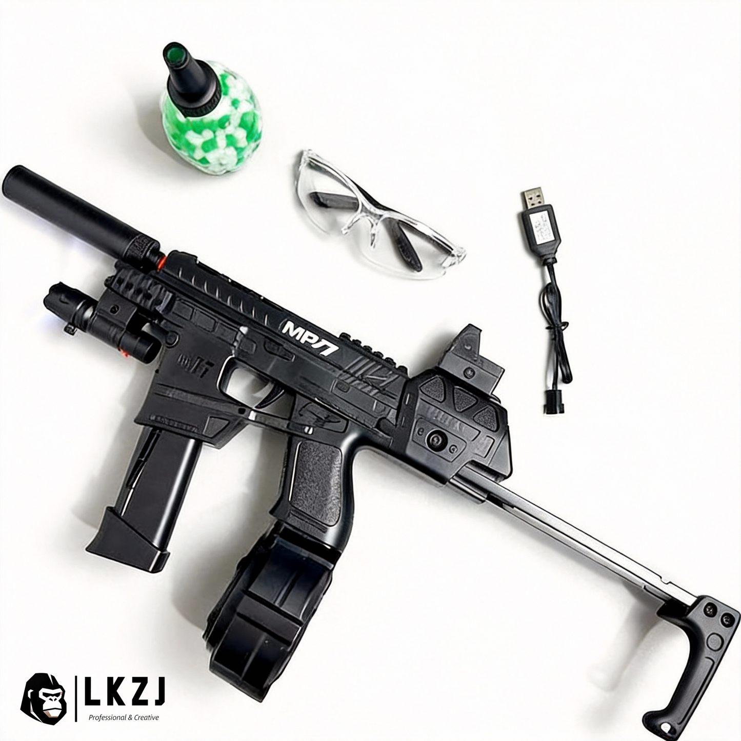 Mp17 Gel Blaster With Metal Stock, Metal Rail
