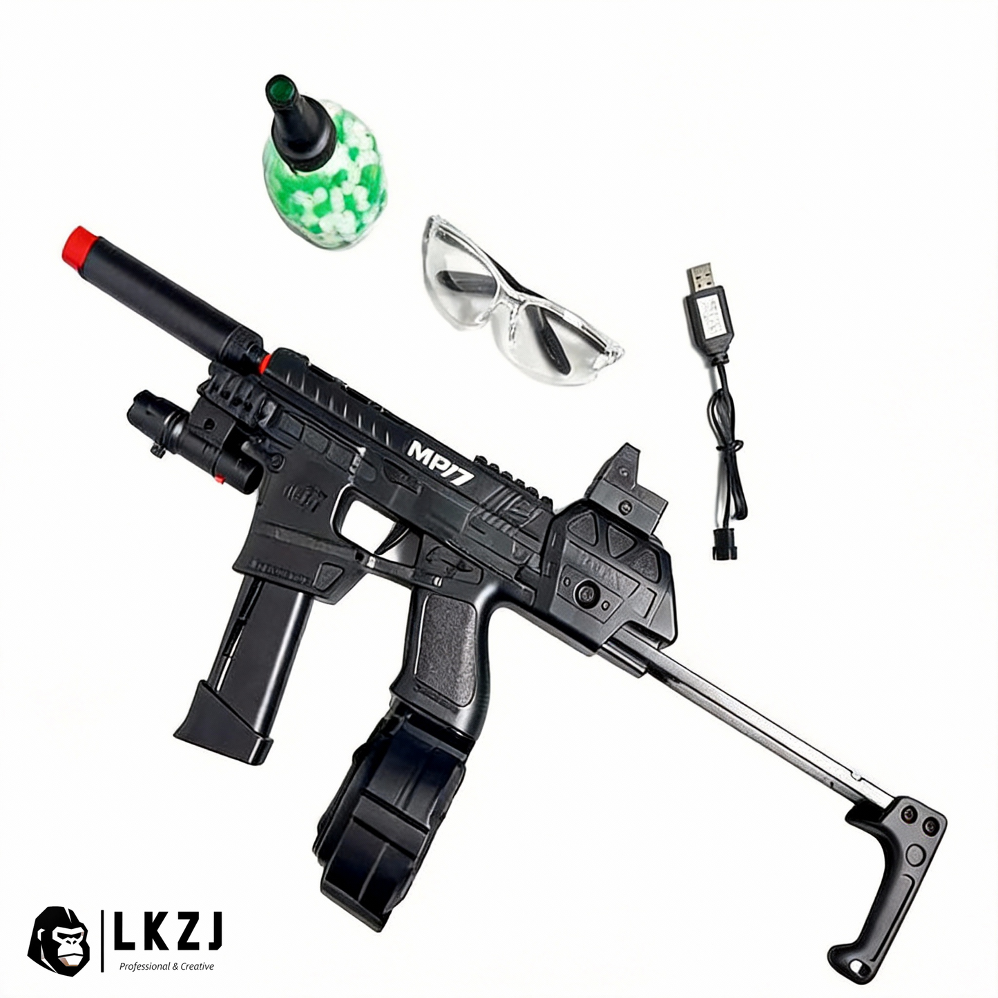 Mp17 Gel Blaster With Metal Stock, Metal Rail