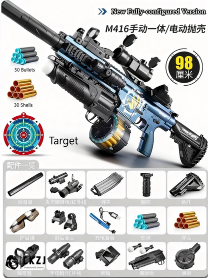 Electric M416 Rifle With Shell Ejecting Nerf Toy Gun