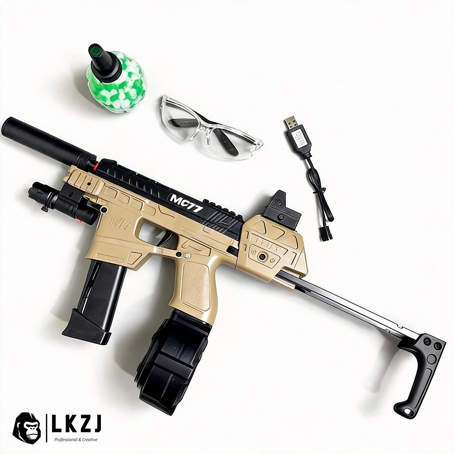 Mp17 Gel Blaster With Metal Stock, Metal Rail