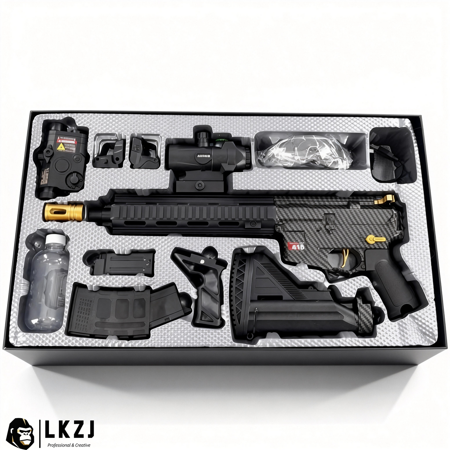Carbon Fiber Gold Embellished M416 Gel Blaster