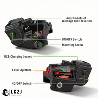 USB Rechargeable Mini Laser With Adjustable Rail  Adapts to 20-23mm Rails