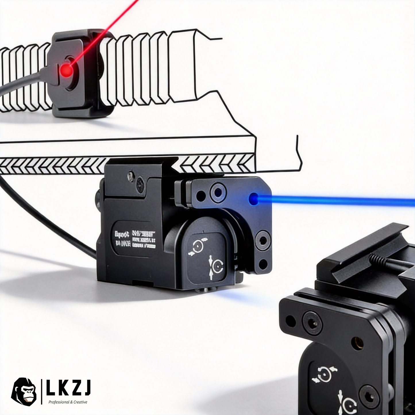 USB Rechargeable Mini Laser With Adjustable Rail  Adapts to 20-23mm Rails