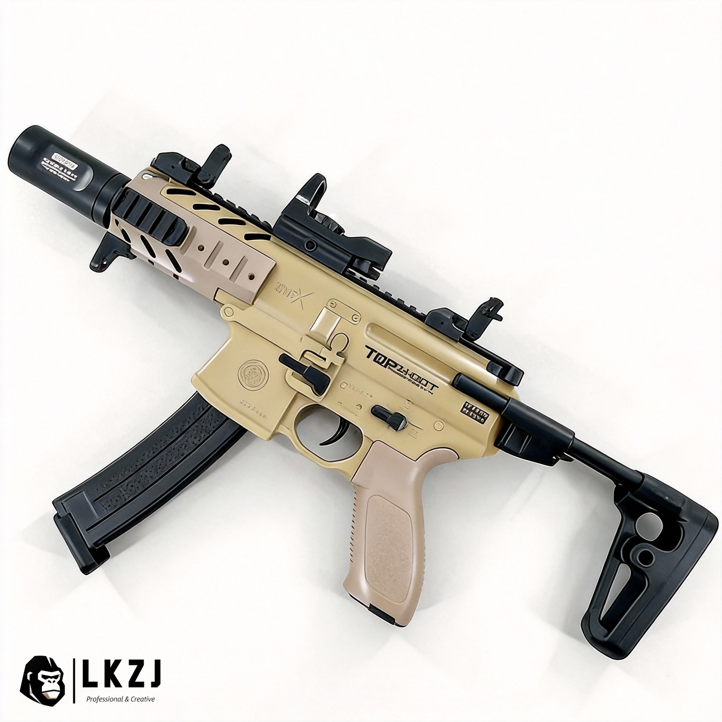 Exquisite Engraving Mpx Gel Blaster High Rate of Fire  Smooth Shooting With 7 Colors of Lighted Silencer