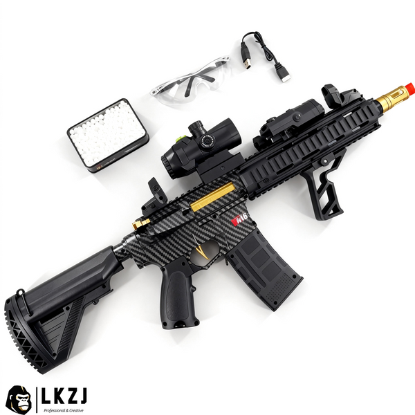 Carbon Fiber Gold Embellished M416 Gel Blaster