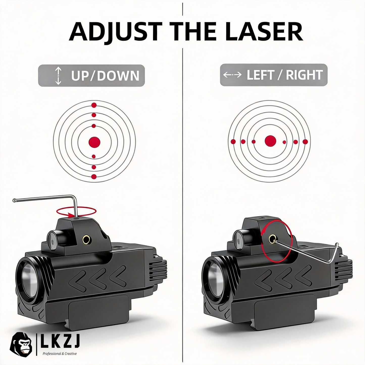Metal Flashlight With Adjustable Rail