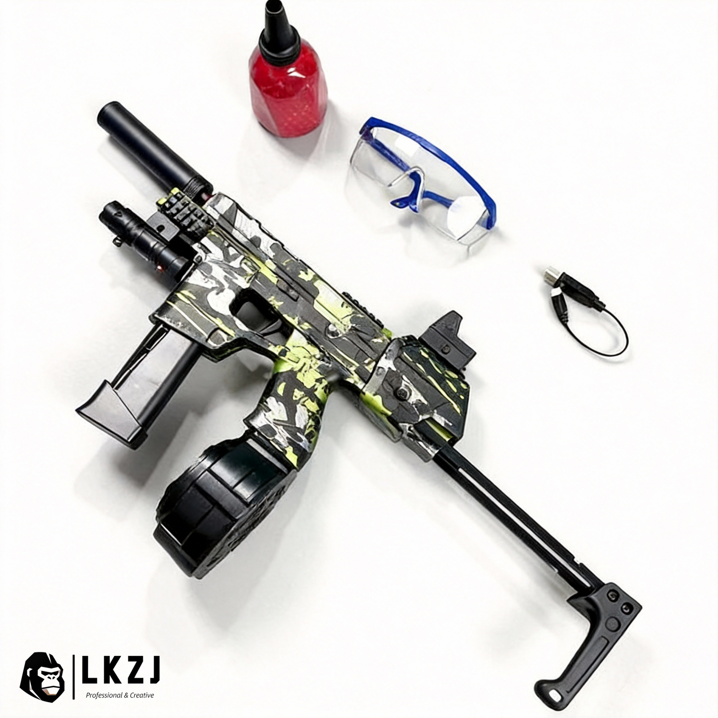 Mp17 Gel Blaster With Metal Stock, Metal Rail