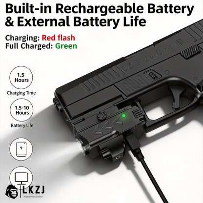 Metal Flashlight With Adjustable Rail
